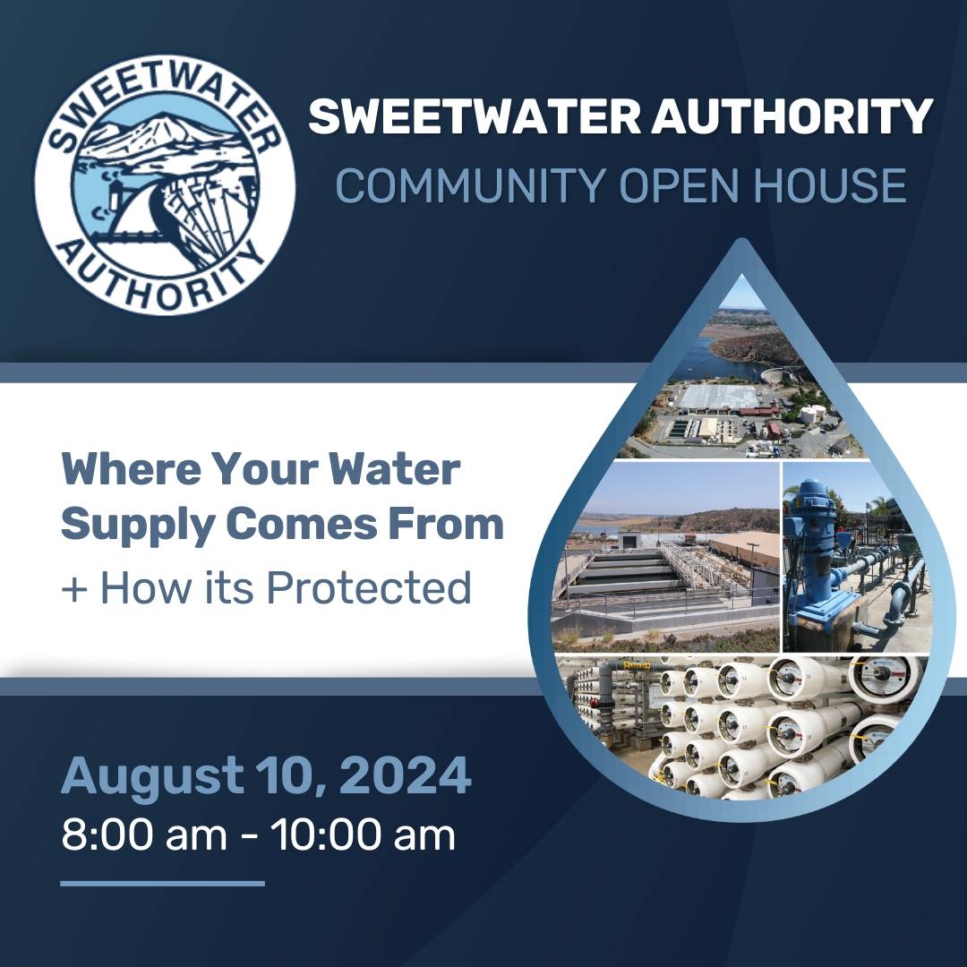 The SVCA shares community news and invites you to join them at the Sweetwater Authority Community Open House on August 10th.